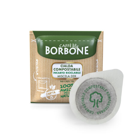 Bustina Cialda Caffè Borbone Miscela Verde Dek. Espresso decaffeinato cremoso e morbido.
